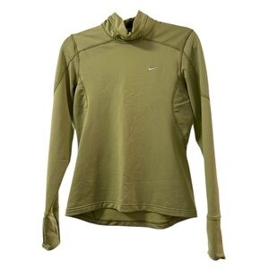 Nike Dri-FIT Long Sleeve Half Turtleneck Pullover Olive Green